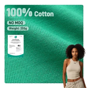 Jufeng Factory 255GSM Knitted Weft 100 Cotton Single Jersey Anti mite Antibacterial Fabric For Clothing Tshirt