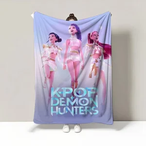 KPOP Printed Compressed Flannel Blanket with Custom Patterns for Office Air Conditioning and Leg Cover Use