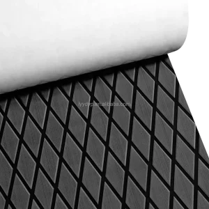 KT GuoMei Dark Grey Over Black Diamond Pattern EVA Foam Boat Flooring Waterproof Sea Accessories Yacht Kayak Boat Decking Sheets