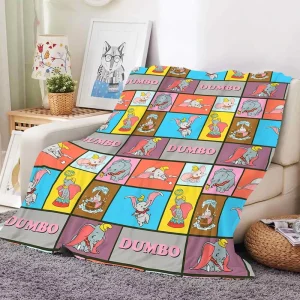 Kawaii Anime Character Elephant Design Fleece Flannel Blanket Customized Printing Cute Cartoon Kids Baby Throw Blankets