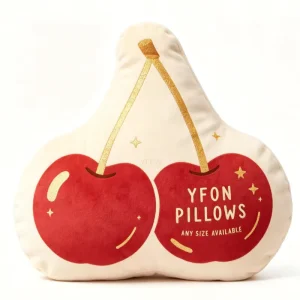 Kawaii Pillow Cases Round Cherry Shape Plush Throw Pillows Customize Sublimation Panel Pillow Case