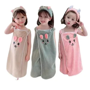 Kids Bath Towel Microfiber Kids Poncho Bath Towel