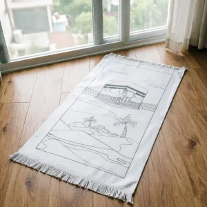 Kids DIY Modern Polyester Prayer Rug Color Your Own Sajadah Islamic Mosque Design Mat for Home Use Ramadan