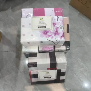 Kids Friendly 6-piece Breathable Bed Sheet Set Cute Plant Print Soft Safe Home Use Sheet Sets