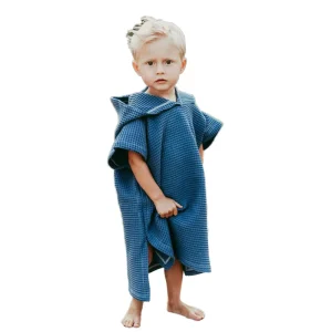 Kids Hooded Woven Bath Towel Quick Dry Cotton Beach Towel for Boys Girls Baby Soft Absorbent Bathroom Swim Towel