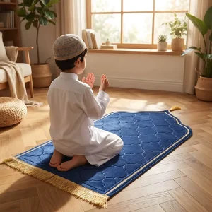 Kids Islamic Prayer Mat Soft Flannel Foam Padded Custom Praying Carpet for Eid Ramadan Muslim Children Prayer Rug