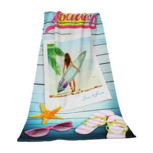 Kids Luxury Microfiber Cartoon Printed Beach Towel Custom Logo Antimicrobial Modern Style