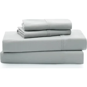 King Bed Sheets and Pillowcases 4 Piece Set Machine Washable Deep Pockets Wrinkle Resistant Breathable Silky Cooling Sheets