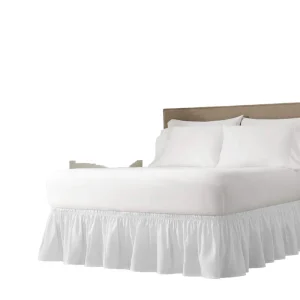 King Queen Bed Skirt Custom Colors Available Modern Dust Ruffle Luxury Style for Wedding and Home Use Polyester Cotton