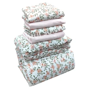 King Size 100% Microfiber 6 Pieces Bedding Set