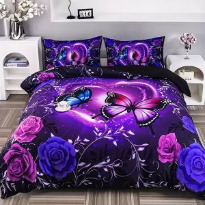 King Size 3Pcs Washed Brushed 200TC Pigment Printed Chinese Style Summer Quilt Air Conditioning Comforter Set Dream