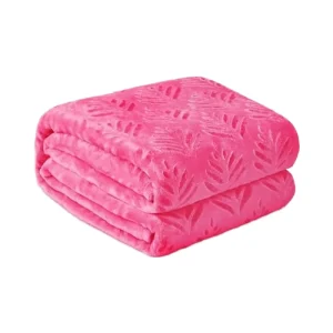 King Size All Season Anti Dust Mite Modern Knitted Raschel Fleece 100% Polyester Lightweight Blanket Dried Leaves Pattern