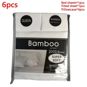 King Size American Bedding Set 6 Pcs 90gsm Frosted Polyester Fabric for Home & Hotel Comfort