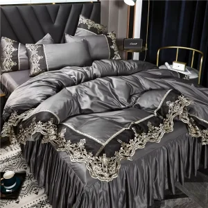 King Size Comforter Set Luxury Embroidery Bed Bedding Sheet Sets Duvet Bedding Set