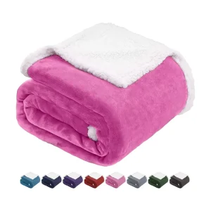 King Size Flannel Coral Fleece Blanket Customizable Cow Print or Other Pattern Sherpa Throw Blanket for Couch