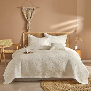 King Size Jacquard Comforter Set 3pcs Bedding with Soft Stitching Cotton Polyester Bed Blanket Close to Skin Quilt Set