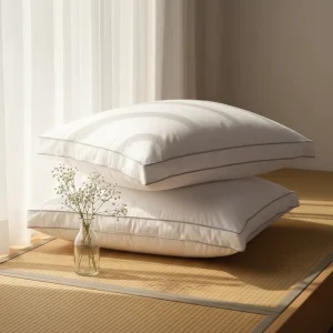 King Size Modern Neck Polyester Bed Pillows 2 Pack Sleeping Back Stomach Side Fluffy Breathable Spot Clean 20×34 (King US