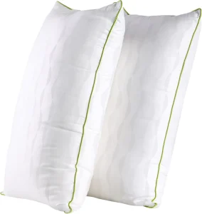 King Size Rectangle Bed Pillows Set 2 Adjustable Cooling Hotel Quality Premium Soft Alternative Fill Solid Back Design No Logo