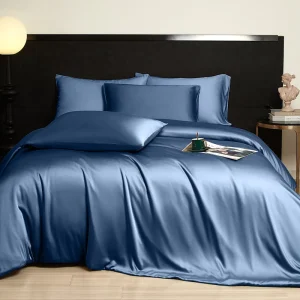 King Size Simple Style Bamboo Collection Cooling Sheet Set Woven Duvet Cover and Pillowcase