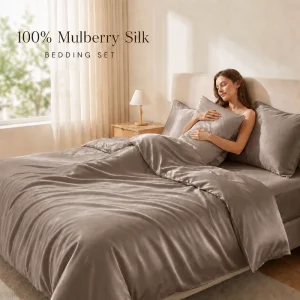 King and Queen 19 22 25mm Cosy Luxury Fitted Sheet Natural Mulberry Silk Bed Sheet Bedding Set For Home Hotel