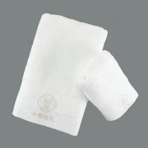 Kinsery Durable 100% Cotton Hotel Towel Set Dobby Texture With Embroidery