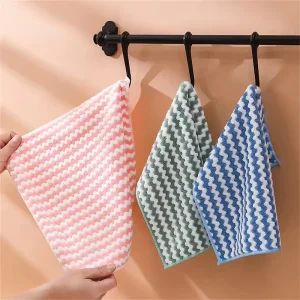 Kitchen Cloth Dish Towels Super Absorbent Coral Velvet Dishtowels Microfiber Cleaning Cloth Nonstick Oil Fast Drying Dish