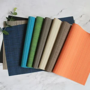 Kitchen Dining Tableware Place Mats Woven PVC Placemat Washable Vinyl Waterproof Table Mat Anti Slip Cup Pad