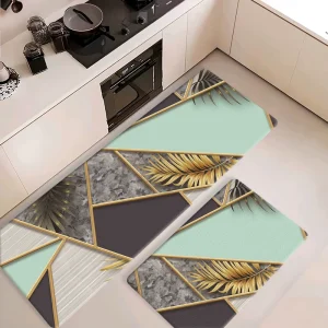 Kitchen Floor Mat Set Cushioned Runner Rug with Non Slip Backing Ergonomic Standing Comfort Mat for Cooking Area