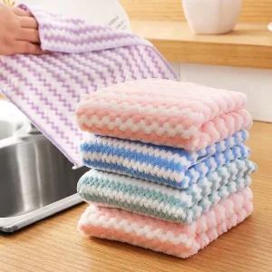 Kitchen Non sticky Oil Microfiber Towels Household Dish Towel Bathroom Cleaning Rag Absorbent Napkins Cleaning Cloth