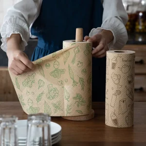 Kitchen Paper Towel Bamboo Fiber Strong Absorbent Reusable Dishcloth Farmhouse Kitchen Towels Cleaning Rags