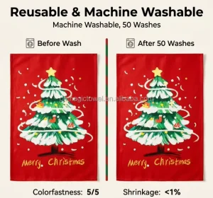 Kitchen Towel 100% Cotton Digital Printed Soft Absorbent Kitchen Towel Custom Logo Small MOQ 100pcs