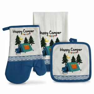 Kitchen Towel Set With Heat resistance Pot Holder and Oven Mitt Kitchen Cooking Baking Towel 3pcs Kitchen Set