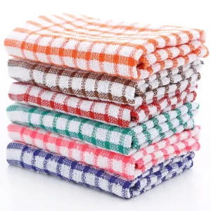 Kitchen Towels, Tea Towels, Absorbent Cotton Jacquard Checkered Towels From Manufacturers