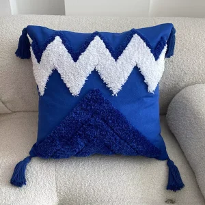 Klein Blue INS 45*45 cm Boho Throw Pillow Cushion Cover Woven Tufted Boho Pillow Case with Tassels for Sofa Living Room