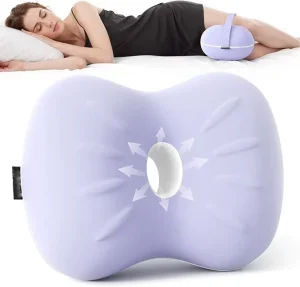 Knee Pillow for Side Sleepers Cooling Pillow Between Legs for Side Sleeping Memory Foam Knee Pillow with Strap for Hip Pain