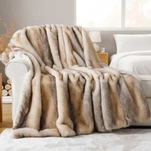Knit Fluffy Soft Cozy Mink Fur Blankets Throws Faux Fur Throw Blanket