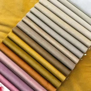 Knitted 100% Polyester Velvet Fabric Brushed Medium Weight for Sofa