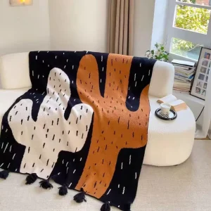 Knitted Blanket Cactus Sofa Decorative Bed Tail Towel Air Conditioning Luxury Throw