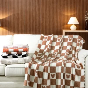 Knitted Blanket Comfy Soft Custom Printed Polyester 100% Knitted Throw Blanket for Decoration