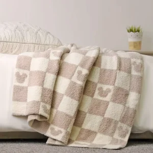 Knitted Blanket OEKO TEX Standard 100 Non toxic Custom Soft Cozy Checkboard Throw Blanket for Home