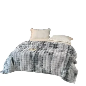 Knitted Eco Friendly Jacquard Printed Solid Faux Fur Keep Warm Bed Sofa Home Office Fleece Blankets All Season Skin Friendly