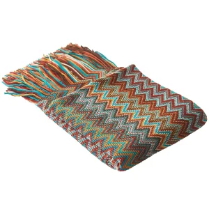 Knitted European Super Soft 100% Polyester Striped Customizable Eco friendly Throw Blanket High Quality Autumn Winter