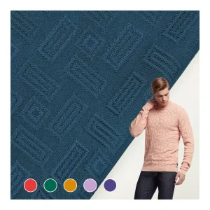 Knitted Fabric 90% Polyester 10% Spandex Material Knitted 3D Jacquard Fabric for Clothing
