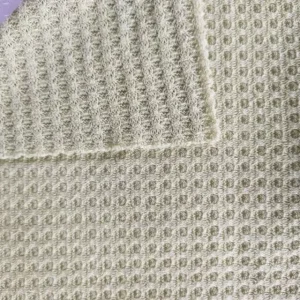 Knitted Fabric Cotton Polyester Plain Dyed Fabric Spring Summer Casual Wear T shirt Dress Knitted Waffle Lattice Fabric