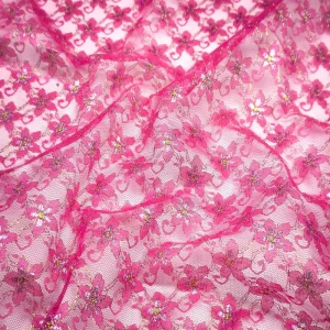 Knitted Gold Silver Silk Flower Polyester Lace Fabric 50gsm for Wedding Dresses Bags & Garment Decoration Bulk