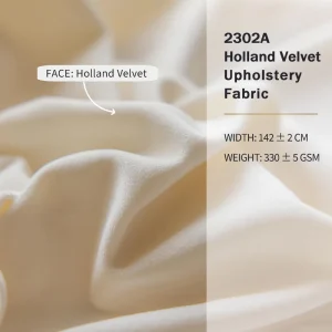 Knitted Holland Velvet Premium 100% Polyester Warp Solid Color Waterproof Baby Face Sofa Fabric for Home Textile Furniture 2302A