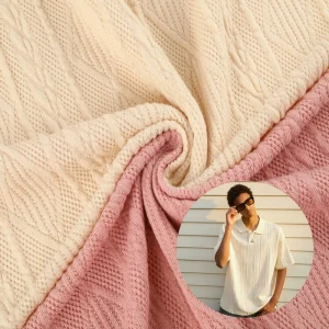Knitted Jacquard Fabric 100% Polyester Wrinkle Resistant for Men Garment