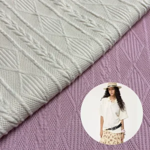 Knitted Jacquard Fabric Polyester Microfiber Fabric Wrinkle Resistant for Women Garment