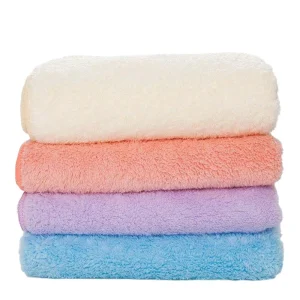 Knitted Microfiber Coral Velvet Hair Towel Quick-Dry Terry Facial Towel Hand Body Wrap Spa Towel Bath Baby