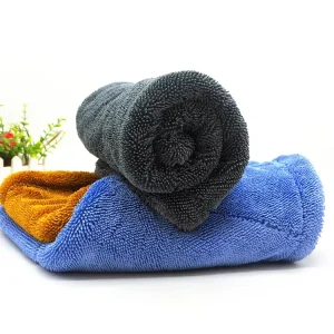 Knitted Microfiber Drying Towel Quick Dry Lint Free Ultra Absorbent Grey Car